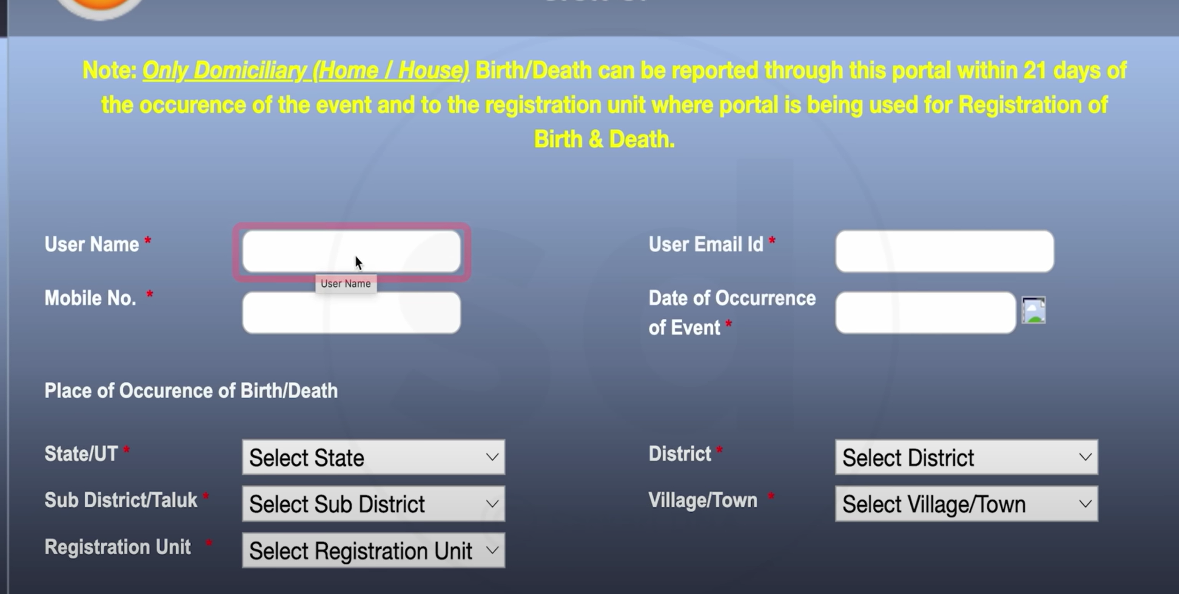 Registration Form